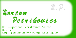 marton petrikovics business card