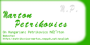 marton petrikovics business card